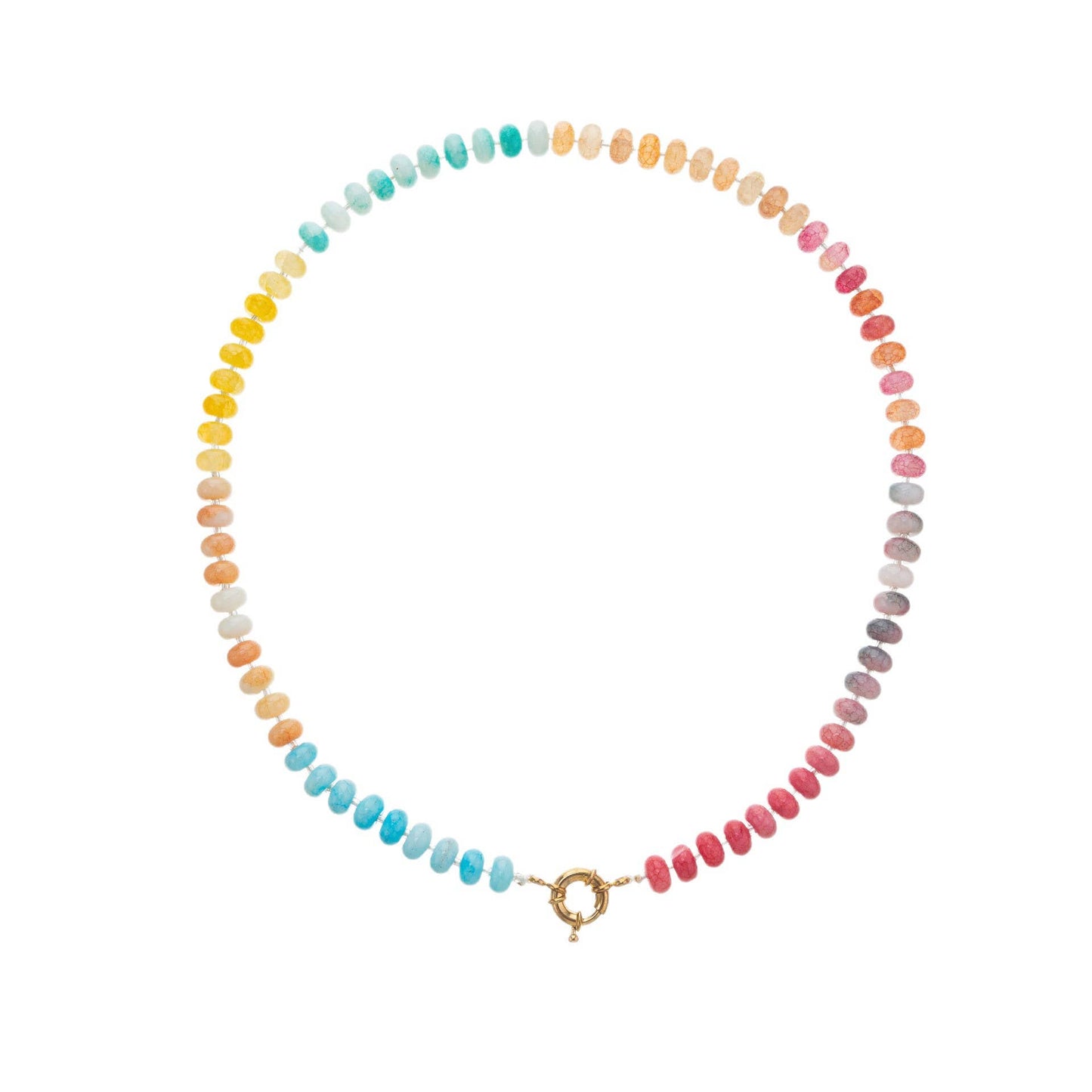 Natural Stone Semi-Precious Glass Mixed Necklace |