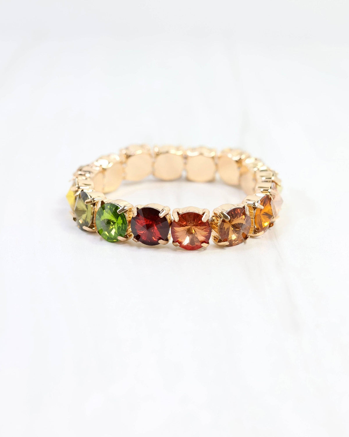 Harper Rhinestone Bracelet Olive Multi