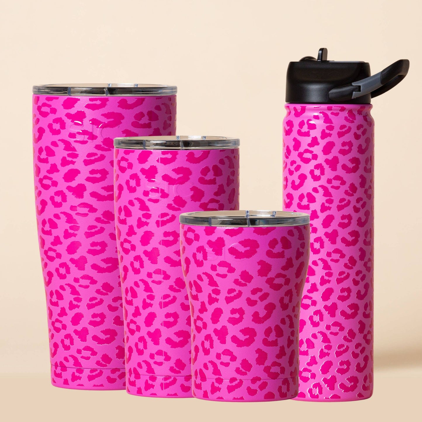 SIC | "Pink Leopard" Stainless Tumblers and Water Bottles