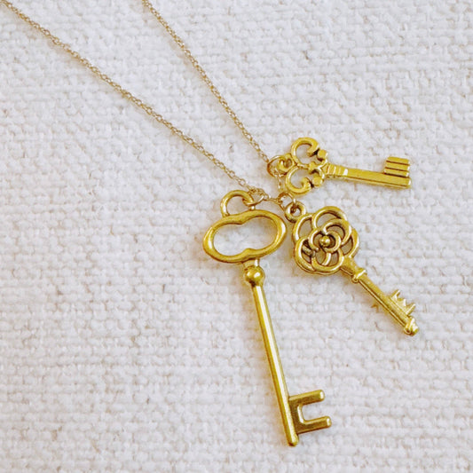 Secret Garden Key Necklace – Gold Plated