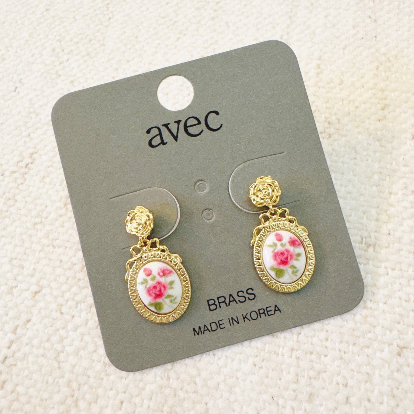 Victorian Rose Charm Drop Earrings