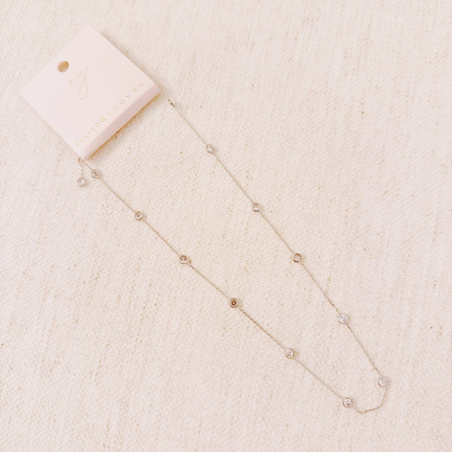 A Dozen Of Bezel Sparkle Station Necklace