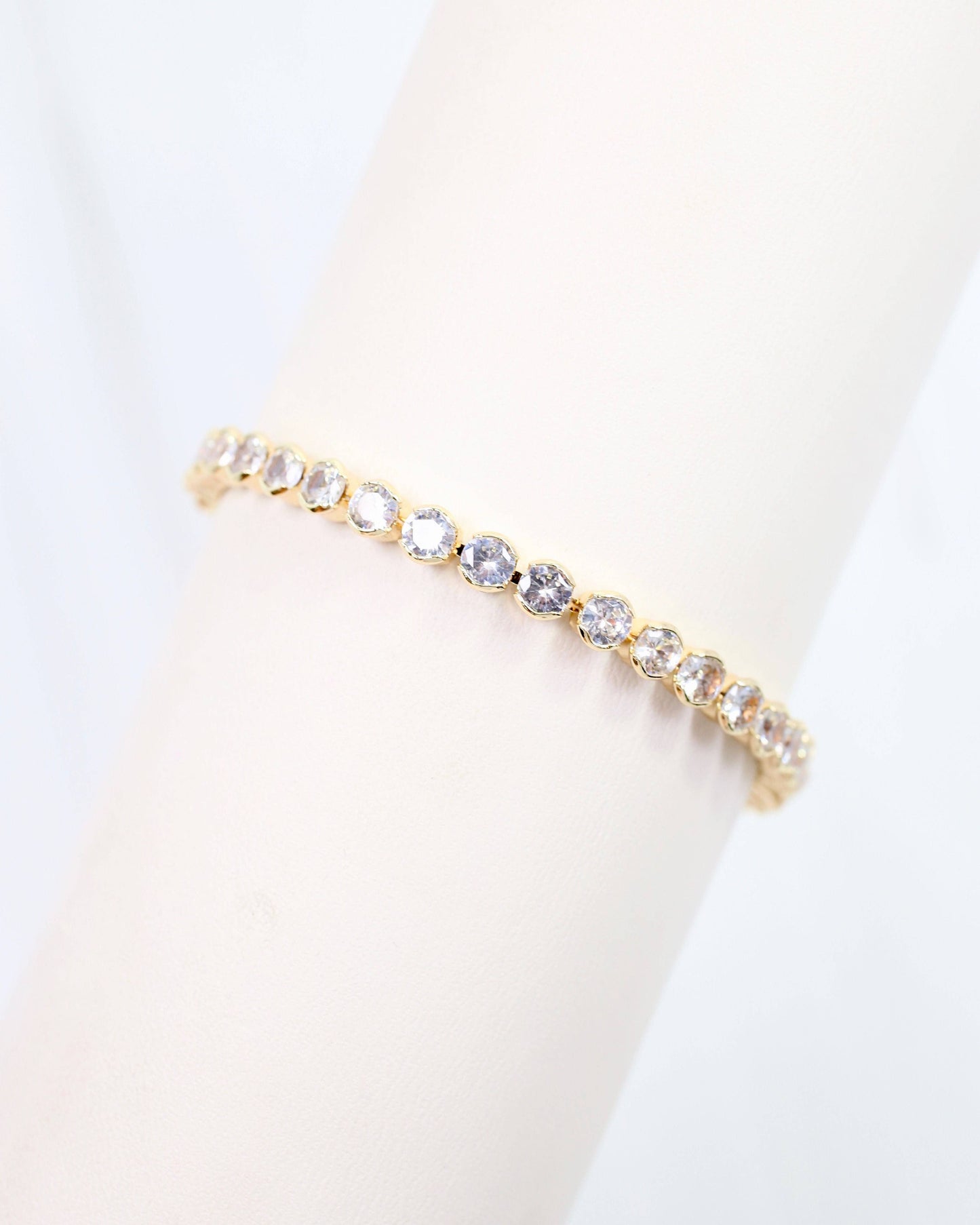 Pinsky CZ Tennis Bracelet Gold