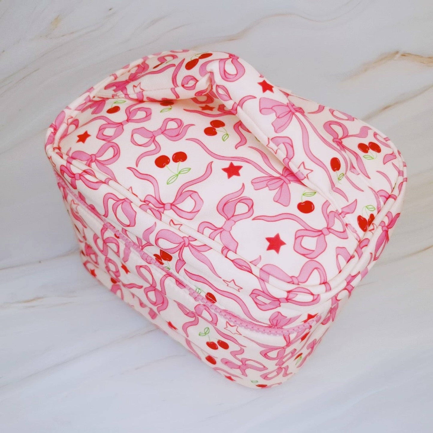 Cherry Bowtiful Travel Cosmetic Case With Handle