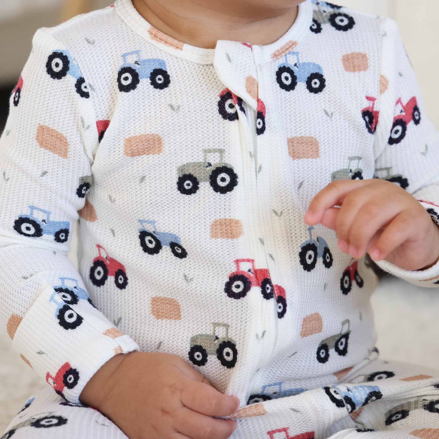 Little Farmer Bamboo Waffle Zipper Footie