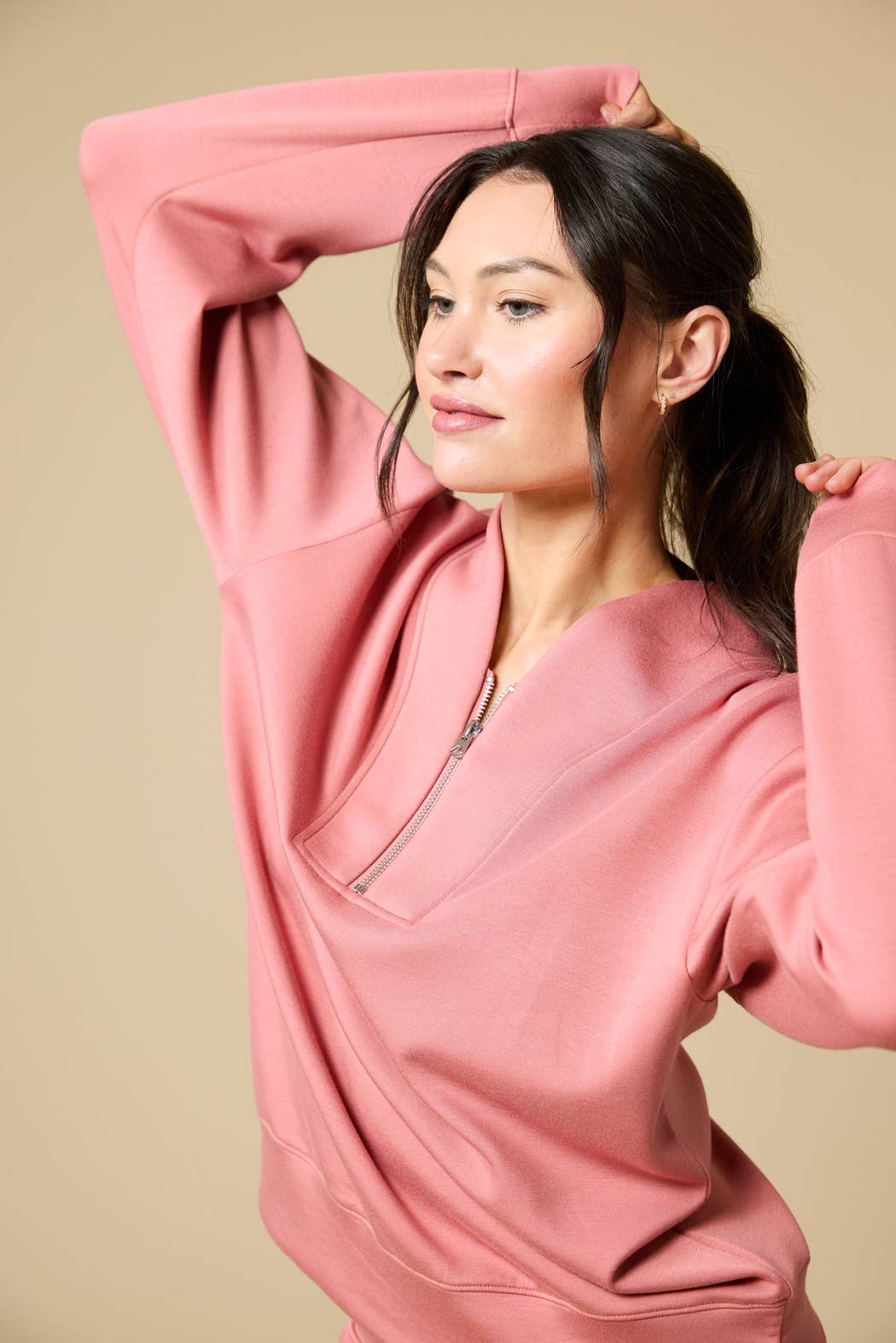 Athleisure DreamTech 1/4 Zip Jogger Set for Women