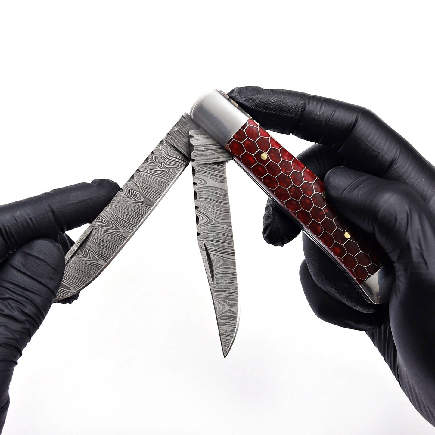 7.5' Handmade damascus pocket knife, Rancher's Choice