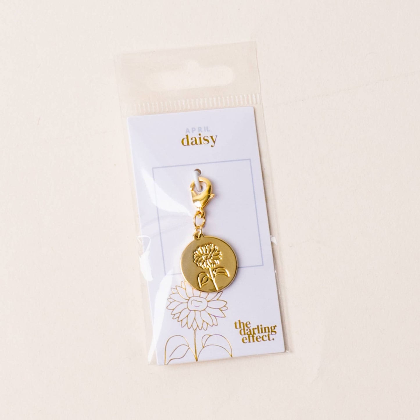 Jewelry Birth Flower Charm Gold-April