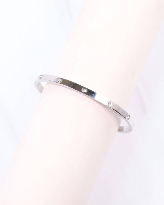 Geneiva CZ Metal Bracelet Silver