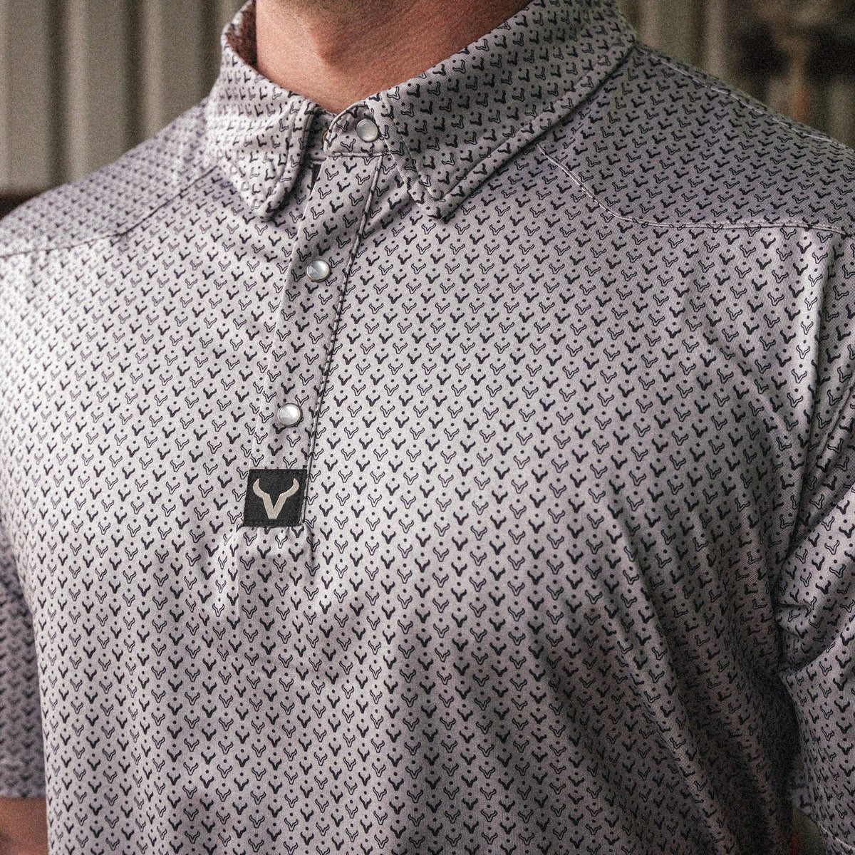 Vexil Brand – Western Pearl Snap Polo - Icon | Silver