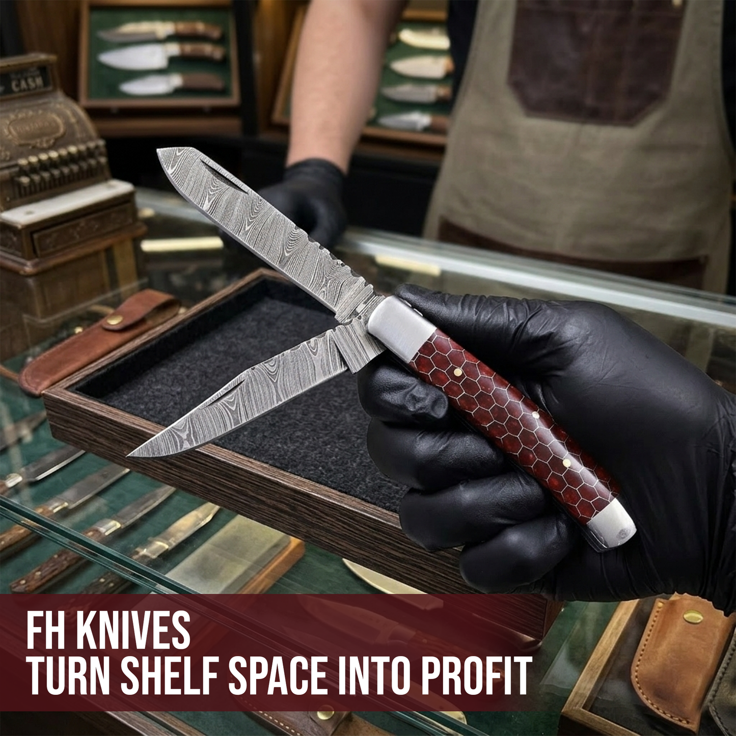 7.5' Handmade damascus pocket knife, Rancher's Choice