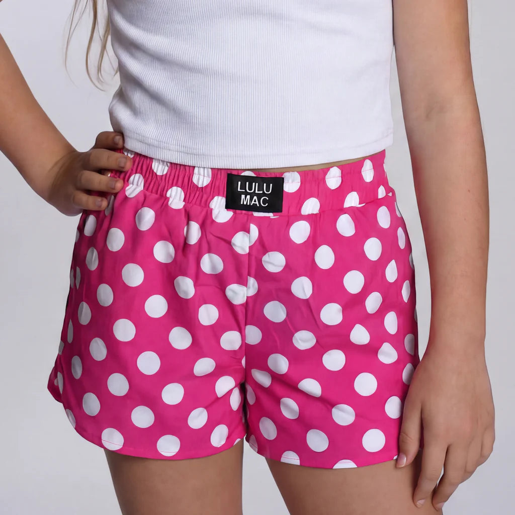 Youth LM Dot Shorts - Hot Pink