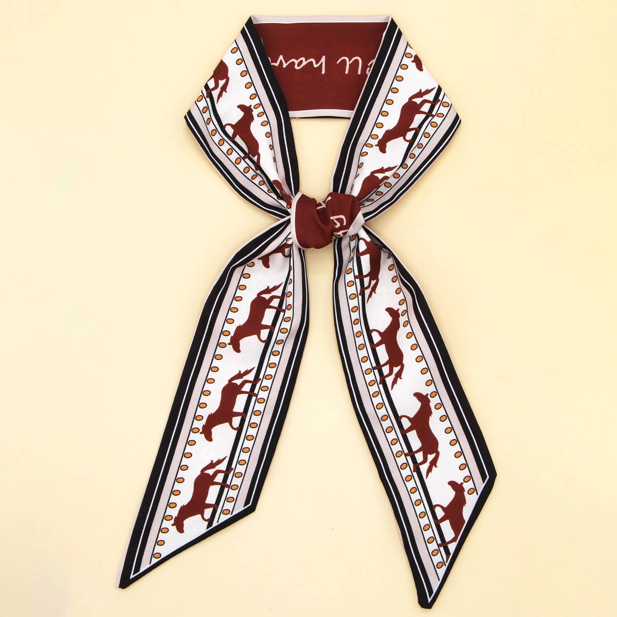 Chic Floral Letter Twilly Scarf