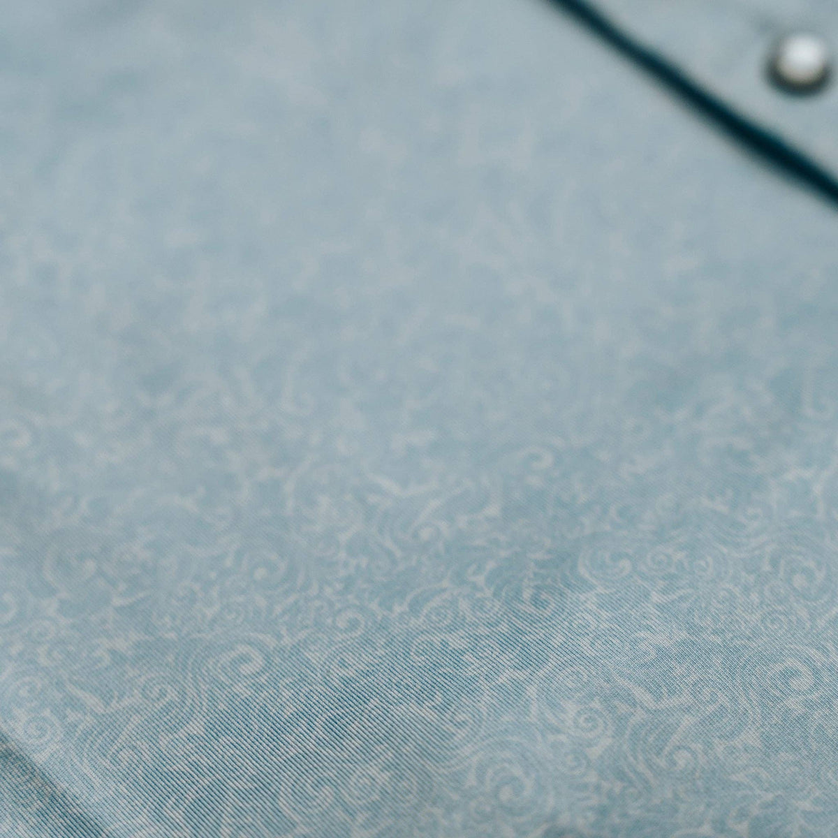 Western Pearl Snap Polo | Light Blue