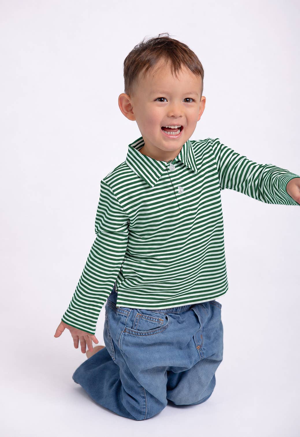 Stripes (Green) Polo Sweatshirt Shirt