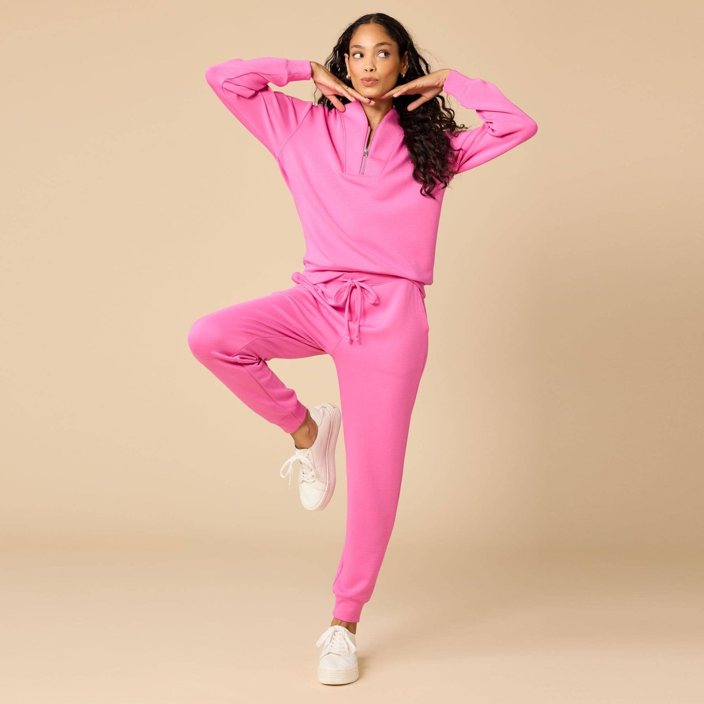 Athleisure DreamTech 1/4 Zip Jogger Set for Women