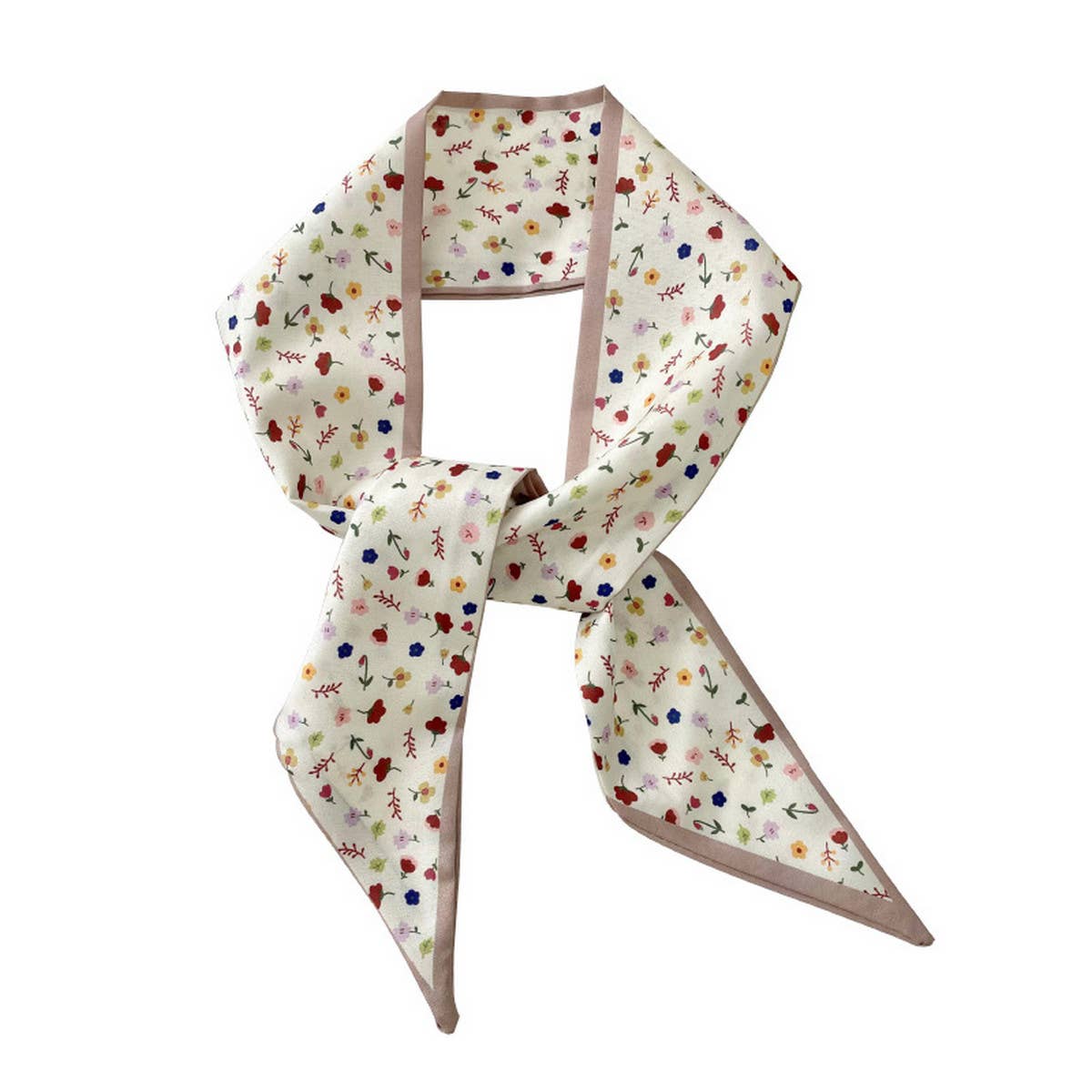 Neutral Long Twilly Scarf – Hair Tie & Neck