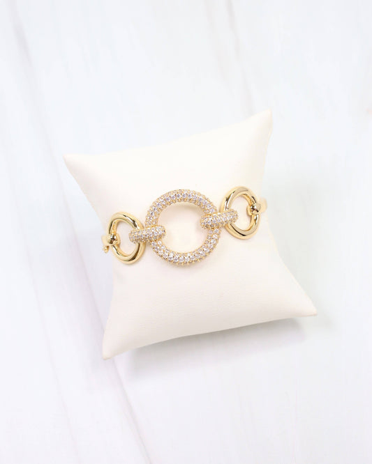 Harlem CZ Pave Clasp Bracelet WR Gold