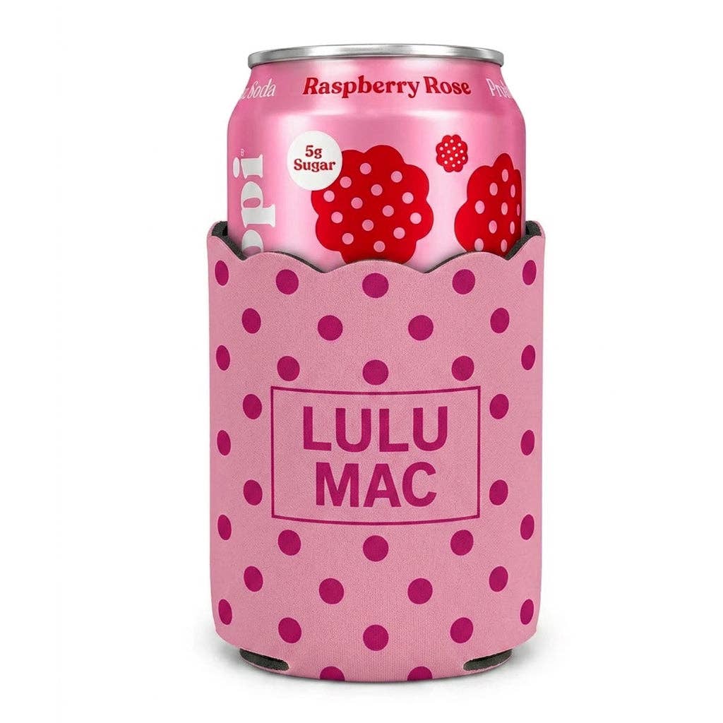 Pink/Hot Pink Dot Koozie