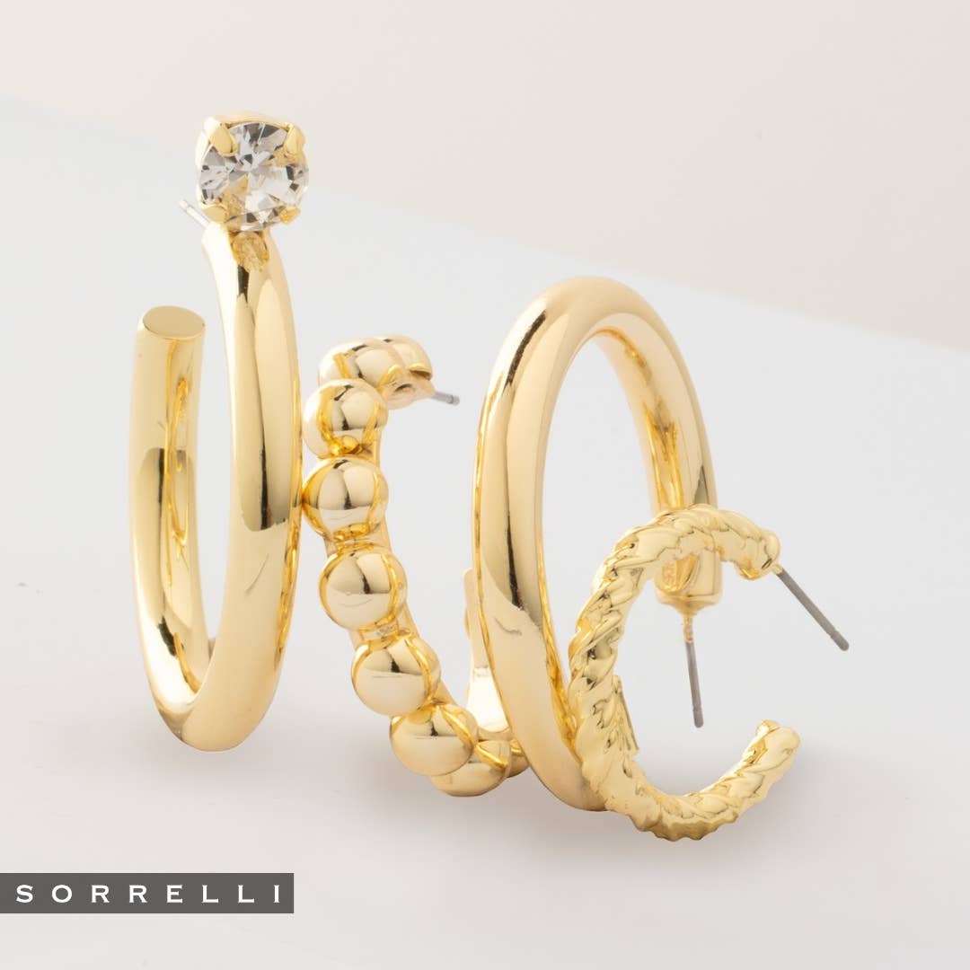 Keeley Studded Hoop Earrings