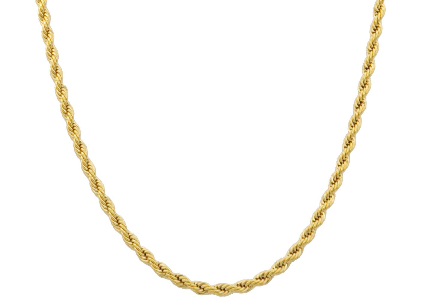 Men's 5MM Gold Stainless Steel Rope Chain Necklace