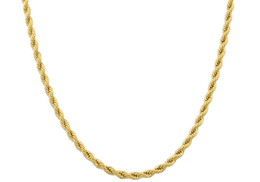 Men's 5MM Gold Stainless Steel Rope Chain Necklace