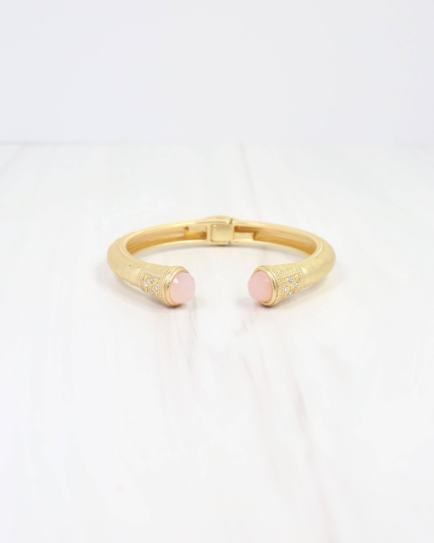 Colette Hammered Hinged Cuff Bracelet Blush