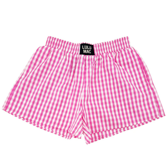 Gingham Boxer Shorts - Pink