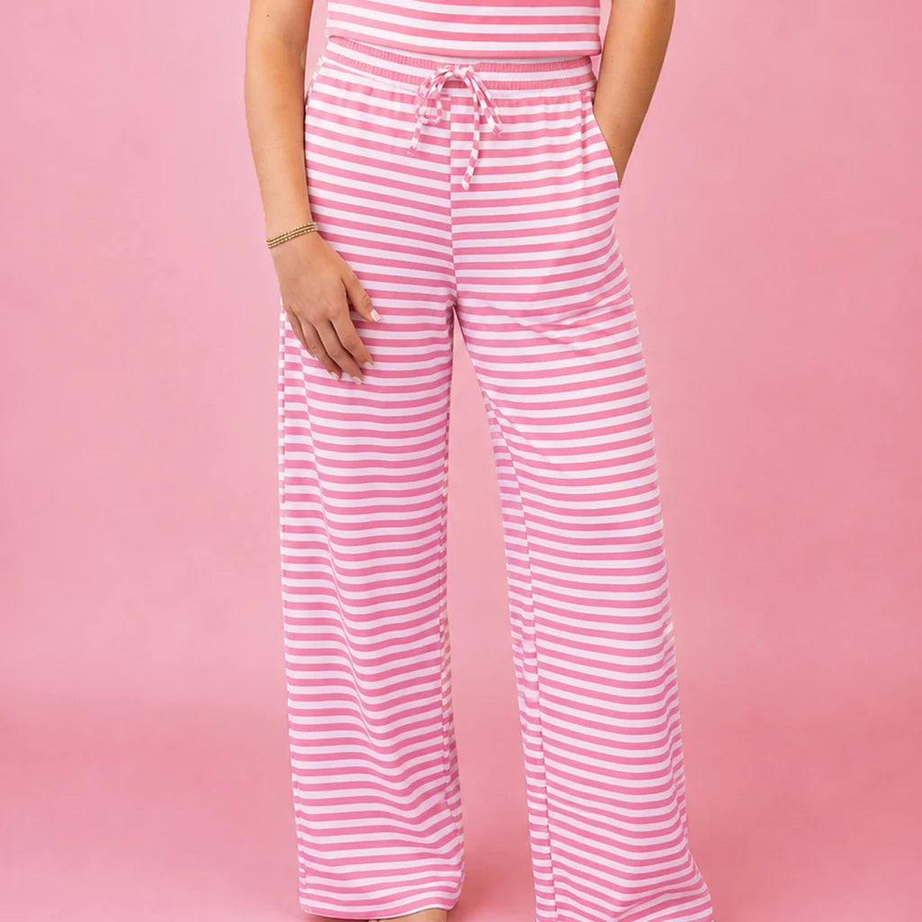 LM Striped Pants - Neon Pink