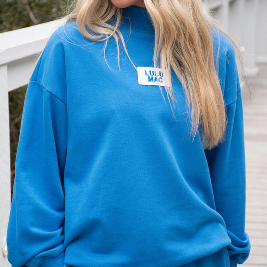 Terry Mock Neck - Bright Blue