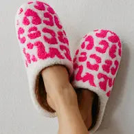 Hot Pink + Leopard Slippers