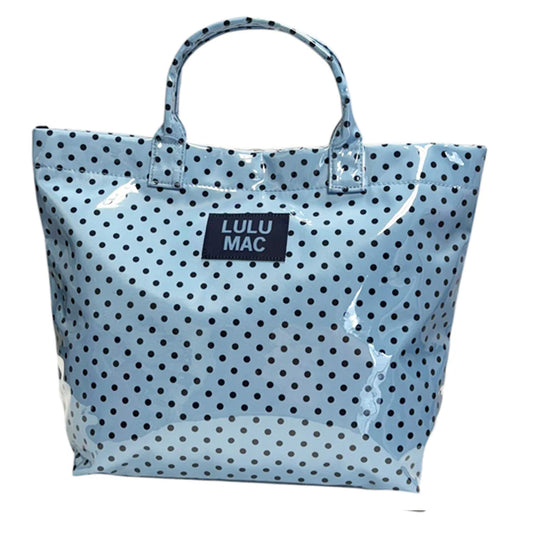 Light Blue/Navy Dot Tote