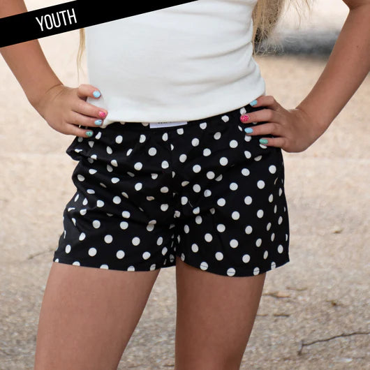 Youth Dot Shorts - Black/White