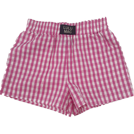 Youth LM Gingham Shorts - Pink