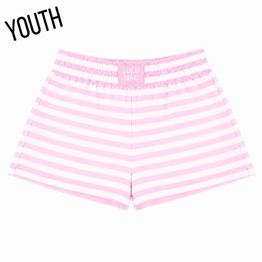 Light Pink Striped Shorts - YOUTH
