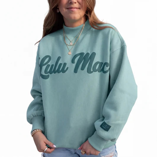 LM Script Mock Neck - Green