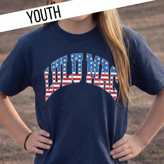 Youth Stars & Stripes LM Tee - Navy
