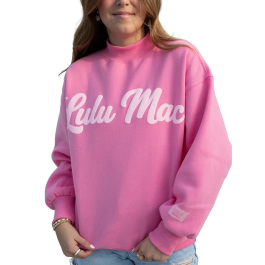 LM Script Mock Neck - Bubblegum/Light Pink