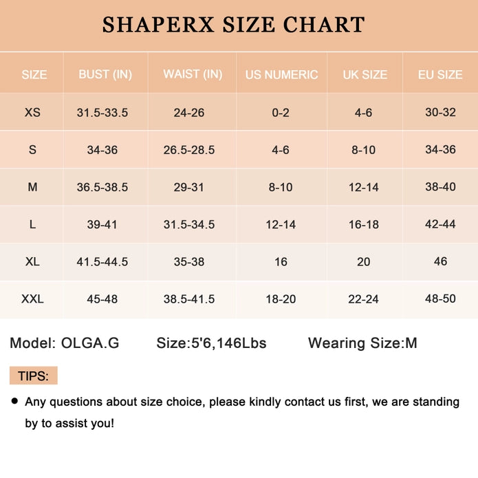 SHAPERX Tummy Control Seamless Bodysuit