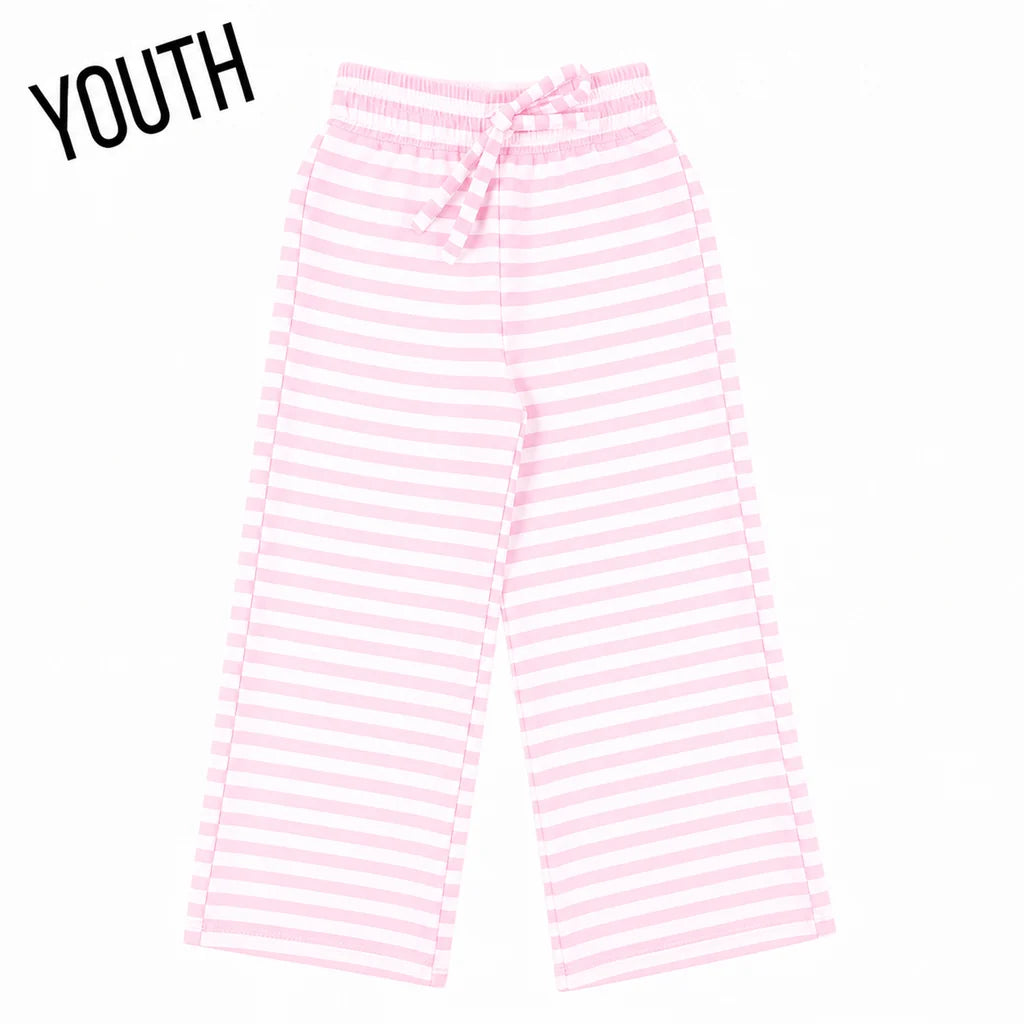 Light Pink Striped Pants - YOUTH