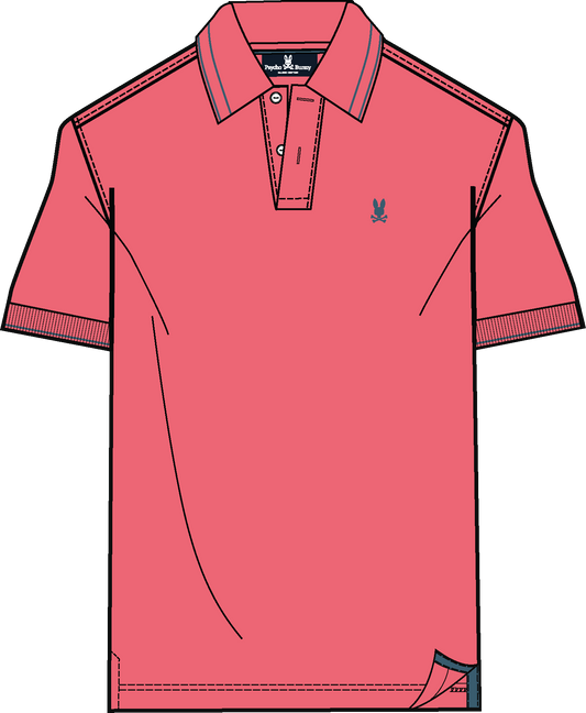 Rex Pique Polo - Sunkissed Coral