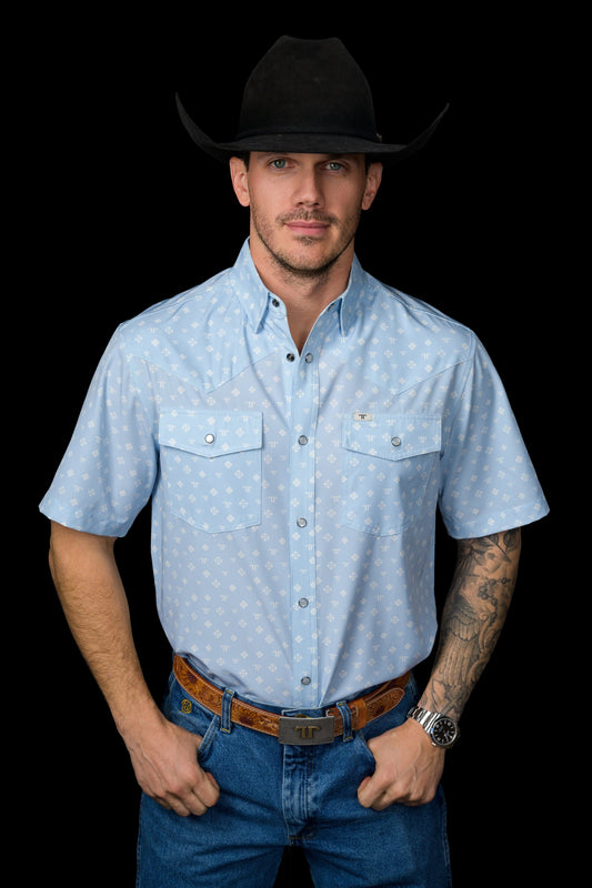 The Remi Short Sleeve Snap - Blue