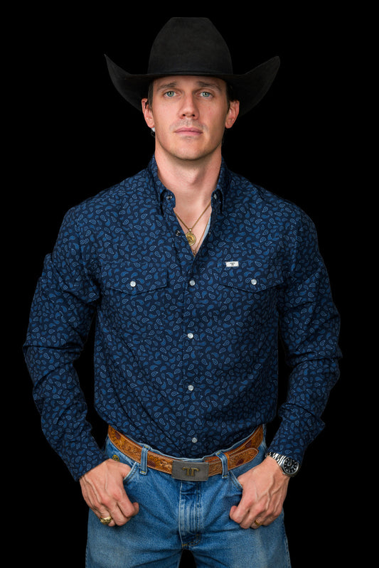 The Griffin Pearl Snap - Navy