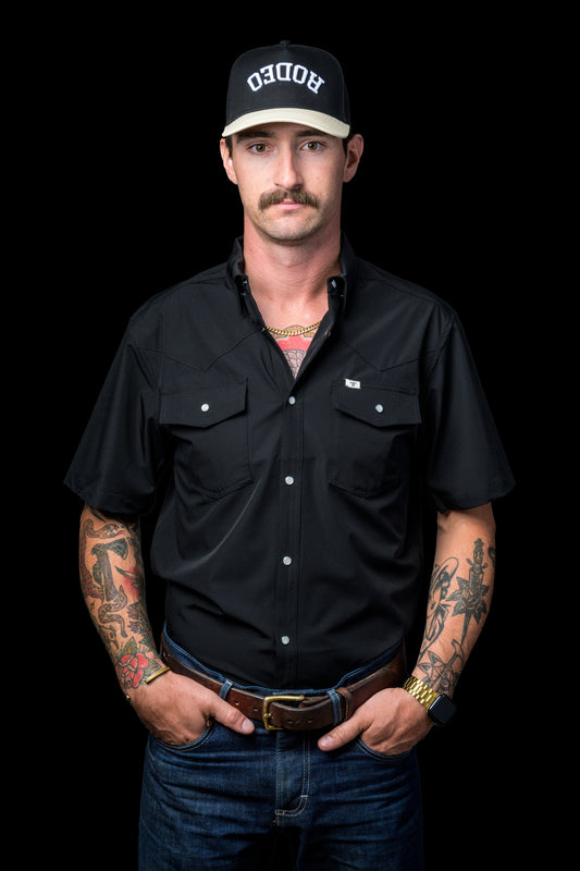 Core Short Sleeve Snap - Black