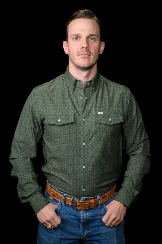 The Collin Pearl Snap - Green