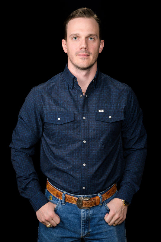 The Collin Pearl Snap - Black