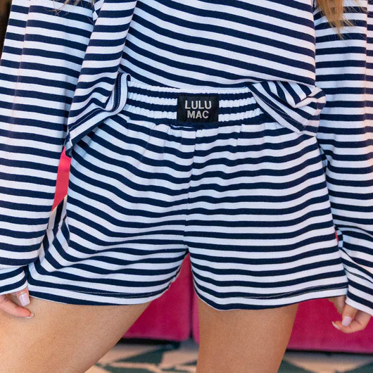 LM Striped Shorts - Navy