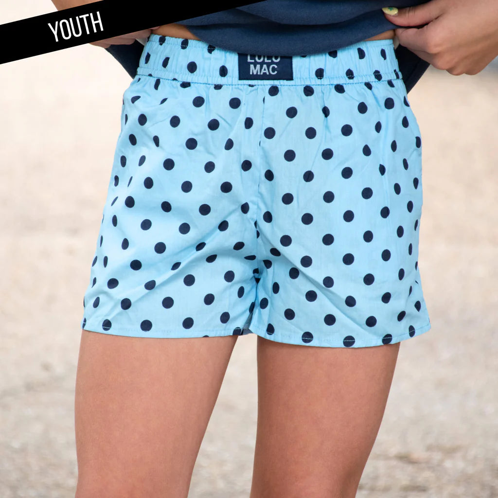 Youth Dot Shorts - Light Blue/Navy