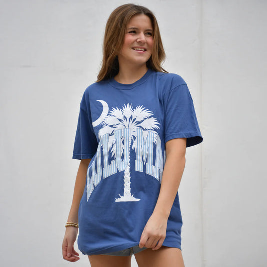 Palmetto Moon Tee - China Blue
